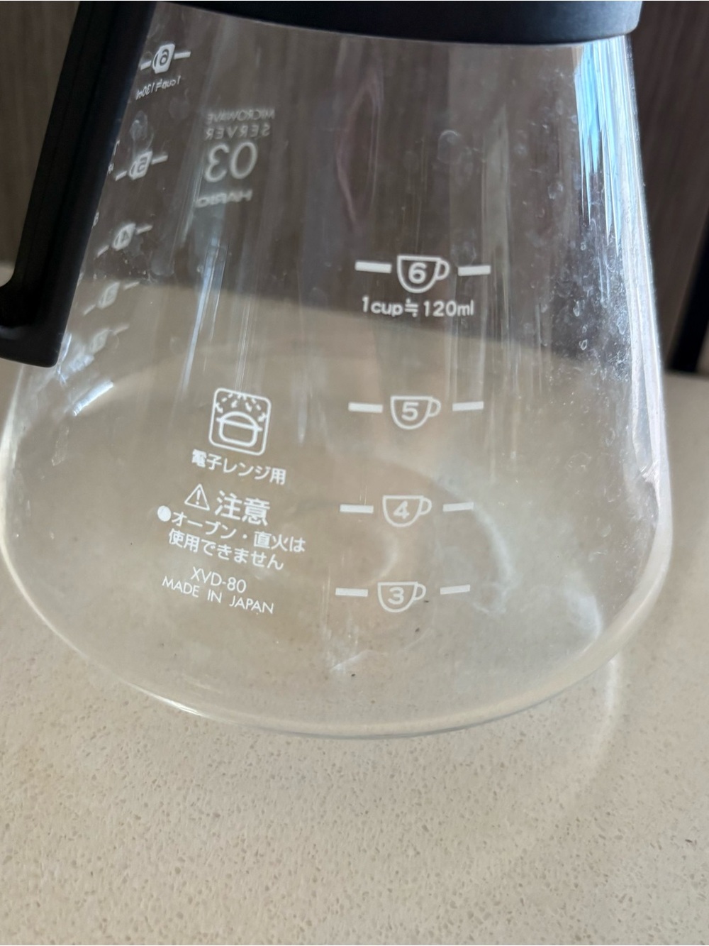 HARIO Clear Glass Coffee Server with Black Handle - Picture 7 of 9